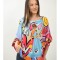 BLUZA CU MANECA SCURTA OVERSIZE ZENDAY MULTICOLORA TALIE UNICA Multicolora