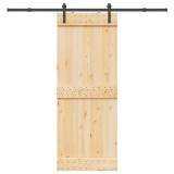 vidaXL Ușă glisantă cu set de feronerie 80x210 cm, lemn masiv de pin 3332659