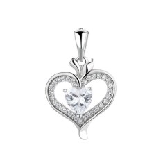 Pandantiv argint 925, JW1281, model inima, placat cu rodiu