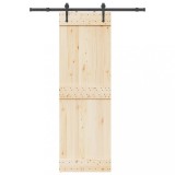 VidaXL Set feronerie pentru uși glisante, negru, 152,5 cm, oțel