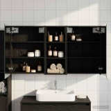 vidaXL Set dulap baie cu raft 3 pcs 130 x 14,5 x 70 cm Lemn compozit 3403761