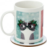 Set cana cu suport - Angie Rozelaar Planet Cat - Xmas