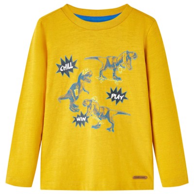 Tricou pentru copii cu m&amp;acirc;neci lungi, ocru, 128 foto