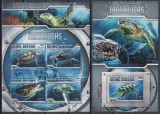 DB1 Fauna Marina Guineea Broaste Testoase MS + SS MNH, Nestampilat