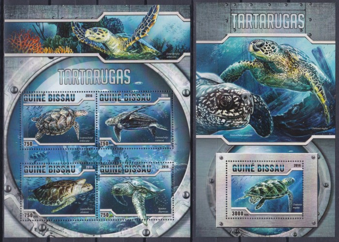 DB1 Fauna Marina Guineea Broaste Testoase MS + SS MNH