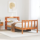 Cumpara ieftin Cadru de pat cu tăblie, maro ceruit, 90x190 cm, lemn masiv pin