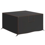 Outsunny Husă de protecție pentru mobilier de grădină rezistentă la iarnă, impermeabilă, anti-UV, material Oxford 420D 125x125x74cm Negru | Aosom Roma
