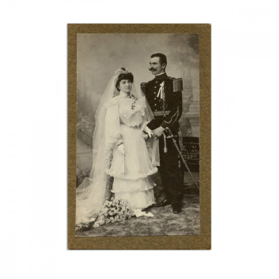 Jeana și Gheorghe Eliade, fotografie de cabinet de la nuntă- Părinții lui Mircea Eliade foto