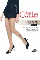 Ciorap cu model imitație tatoo, Conte Fantasy Femme - Nero, 3-M Standard foto