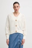 Pepe Jeans cardigan din bumbac OLGA CARDIGAN femei, culoarea bej, PL702281