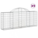 Cumpara ieftin Cosuri gabion arcuite 9 buc, 200x30x80/100cm, fier galvanizat
