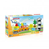 Set de constructii cu trenulet - 36 piese, DOLU