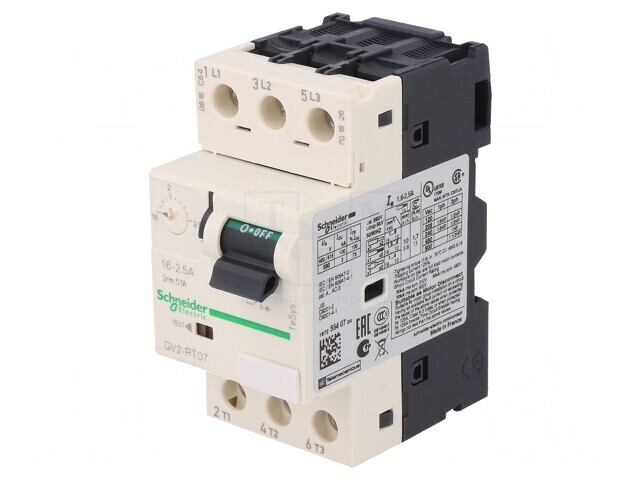 &Icirc;ntrerupător Motor 0,75kW pentru Șină DIN IP20 GV2RT07