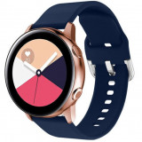 Cumpara ieftin Curea iUni compatibila cu Samsung Galaxy Watch 4, Watch 4 Classic, Gear S2, 20 mm, Silicon Buckle, Midnight Blue