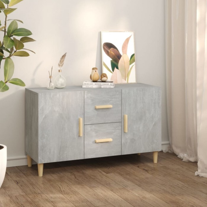 vidaXL Servantă, gri beton, 100x36x60 cm, lemn prelucrat