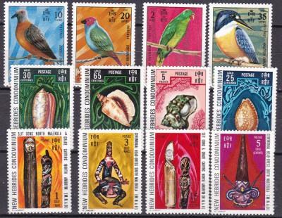 Noile Hebride 1972 fauna arta MI 323-334 MNH foto