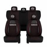 Set Huse Scaune Universale Racing Negru Personalizate cu Nissan