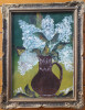 Tablou Cană cu flori &ndash; pictură pe h&acirc;rtie, Tempera, Impresionism