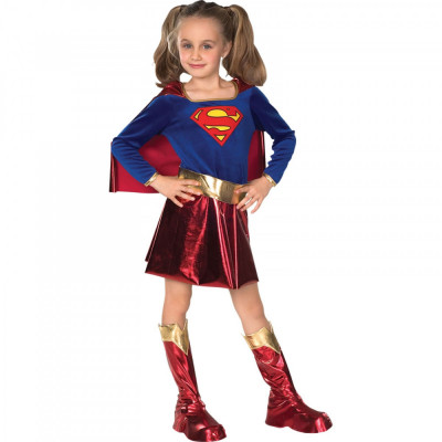 Costum Supergirl Deluxe pentru fete 100-110 cm 3-4 ani foto