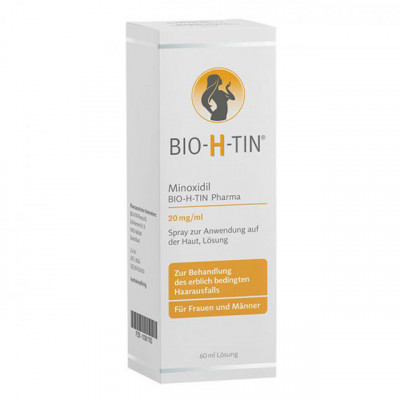 Solutie pentru Cresterea Parului, Bio-H-Tin, Minoxidil 2%, Pulverizator Inclus, 60ml foto