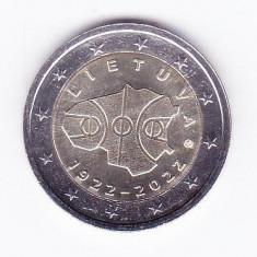 Moneda Lituania 2 Euro 2022 - UNC ( bimetalica comemorativa - 100 ani baschet )