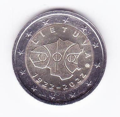 Moneda Lituania 2 Euro 2022 - UNC ( bimetalica comemorativa - 100 ani baschet ) foto