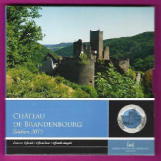 LUXEMBURG 2015 - 5 Euro “Castelul Brandenbourg” Ag. 925/Niobium - Proof / folder