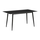Cumpara ieftin Masa Gustas, marmura, neagra, 140x80x75 cm