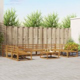 vidaXL Set de canapele de exterior 10 pcs natural Lemn Solid de Acacia 3368217