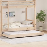 vidaXL Cadru de pat Natural Lemn masiv de pin 90 x 200 cm Portabil