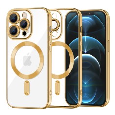 Husa premium iPhone 12 Pro Max Techsuit Luxury Crystal MagSafe, auriu foto