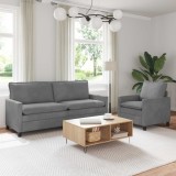 vidaXL Set de canapea 2 pcs Gri &icirc;nchis Catifea 3417110