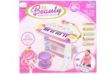 Cumpara ieftin Instrument muzical pianina electronica malplay cu scaun si microfon 45 cm inaltime roz, AS
