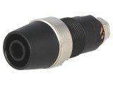 Soclu Banană 4mm 32A 1kV Negru Nichelat