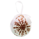 Glob de Craciun, alb, SYGJQA-0623100-10, 10 cm, plastic, rotund