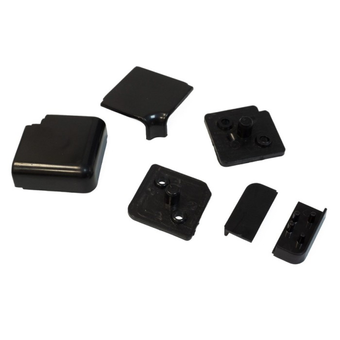 Set accesorii pentru plinta antistrop rectangulara, montaj orizontal, 16963, finisaj negru