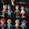 Jucarii vechi-Figurine FAMILIA-BUNIBI-PARINTI-COPII si CATEL,lot de Colectie