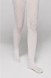 Ciorapi copii grosi cu model inimioare, Anabel 20 Den - Bianco, 140-146 (22), Conte Elegant