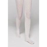 Ciorapi copii grosi cu model inimioare, Anabel 20 Den - Bianco, 104-110 (16)