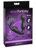 Stimulator Anal Cu Vibratii Si Inel Penis Ass-Gasm Pro P-Spot Milker, Negru, 10 cm