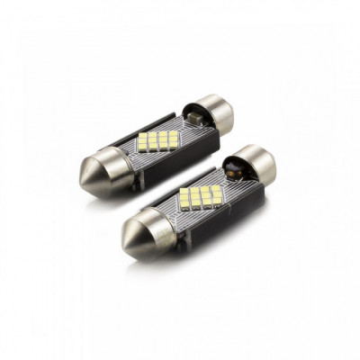 Set auto LED SMD 12V 3W 240lm alb SOFIT 36mm C5W 2buc Canbus pentru interior / portbagaj CarGuard foto