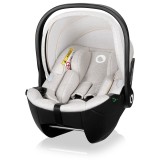 Scoica auto i-Size Lionelo Moxie 40-87 cm, tetieră reglabilă, spumă memorie, bambus, R129, bej