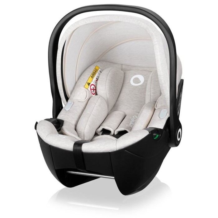 Scoica auto i-Size Lionelo Moxie 40-87 cm, tetieră reglabilă, spumă memorie, bambus, R129, bej