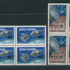 Romania 1969 Apollo 9 si 10 - blocuri de 4 neuzate MNH lp702