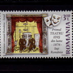 RO 2009 LP 1852 "Primul Teatru Idis -", Avram G. stanga-vinieta dreapta , MNH