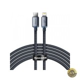 Cablu Date si Incarcare USB-C - Lightning Baseus Crystal Shine Series 20W 2m Negru CAJY000301