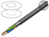Cablu ecranat 3x18AWG Al-PET PVC negru 300V 76m 250ft