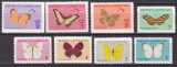 Dominicana 1966 fauna fluturi MI 868-875 MNH, Nestampilat