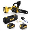 Mini Drujba Electrica cu Acumulator Imoum 21V 3A, 8 Inch, 2 Acumulatori, Sistem Lubrifiere, Trusa Transport