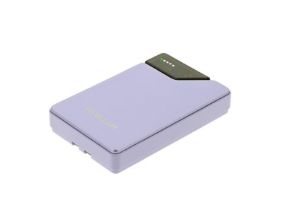 Baterie externa Tellur 10000mAh, USB-C + Lightning cabluri incorporate, QC3.0, PD, mov foto